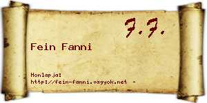 Fein Fanni névjegykártya