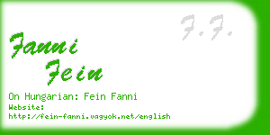 fanni fein business card